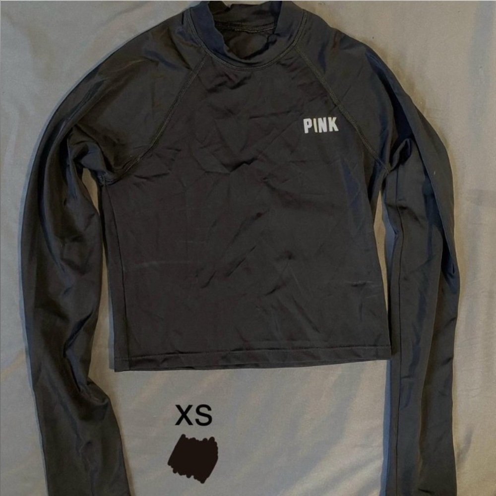 Victoria’s Secret PINK Black Long Sleeve Crop Top